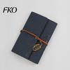 Unique Strap Pendant Notebook Vintage Faux Leather Journal, A5 A6 A7 6 Ring Loose-Leaf Metal Leaf Bookmark with Retro for Writing, Sketching,
