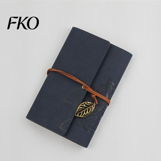 Unique Strap Pendant Notebook Vintage Faux Leather Journal, A5 A6 A7 6 Ring Loose-Leaf Metal Leaf Bookmark with Retro for Writing, Sketching,