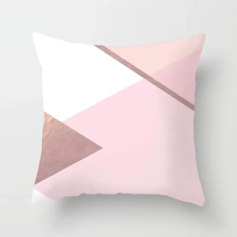 Pink Color Cushion Cover Geometric Print Decorative Pillows Red Stripe Pillow Case Pillows Decor Home For Car/bed /sofa