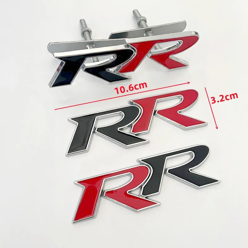 3D Metal RR Logo Car Front Grille Rear Trunk Emblem Badge Decals For Honda Civic Mugen Accord Crv City Hrv Sticker Accessories JP8