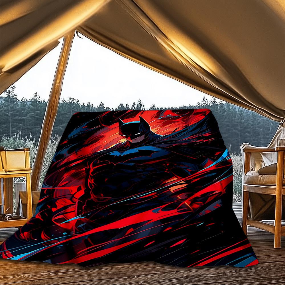 1pc Batman, Superhero Outdoor Flannel Throw Blanket Soft, Lightweight & Warm