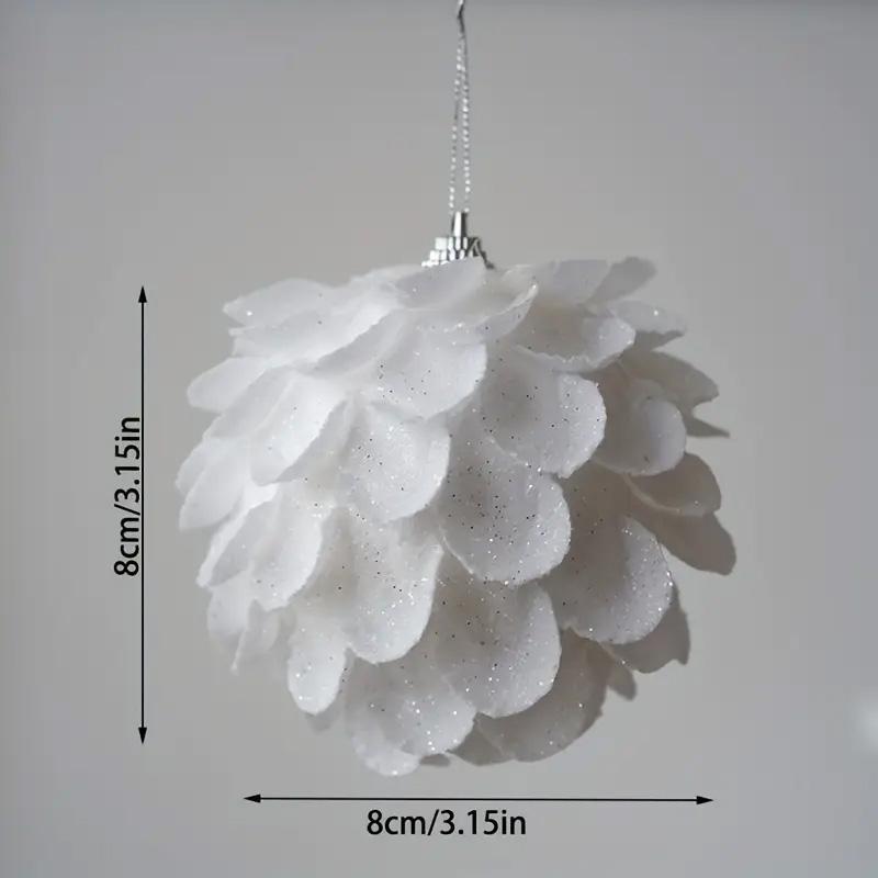 1PC Hanging Ornament DIY Christmas Ball Party Supplies Xmas Tree Decorations 2026 New Year White Petal Christmas Ornament Foam