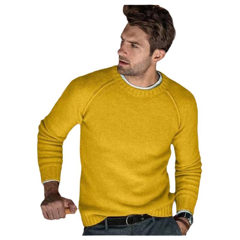 2024 Men's Autumn/Winter Casual Solid Knit Sweater