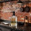 Refillable 300ml Square Glass Soap and Hand Sanitizer Dispenser Bottle.