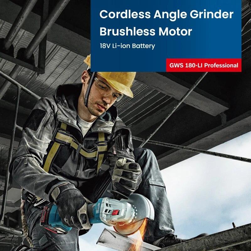 Bosch GWS 180 Professional Brushless Angle Grinder Multifunctional Grinder Polisher Cordless Cutting Machine 11000RPM Power Tool  NO Battery