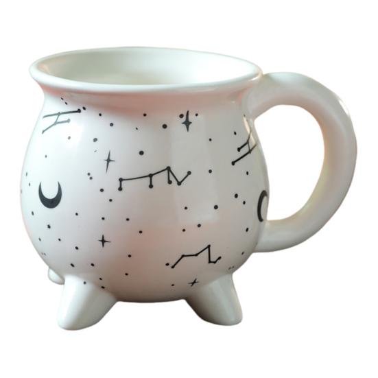 Cauldron Coffee Mug Constellation Tea Cup 350ml Unique Ceramic Mug Halloween Witchy Gifts for Freinds