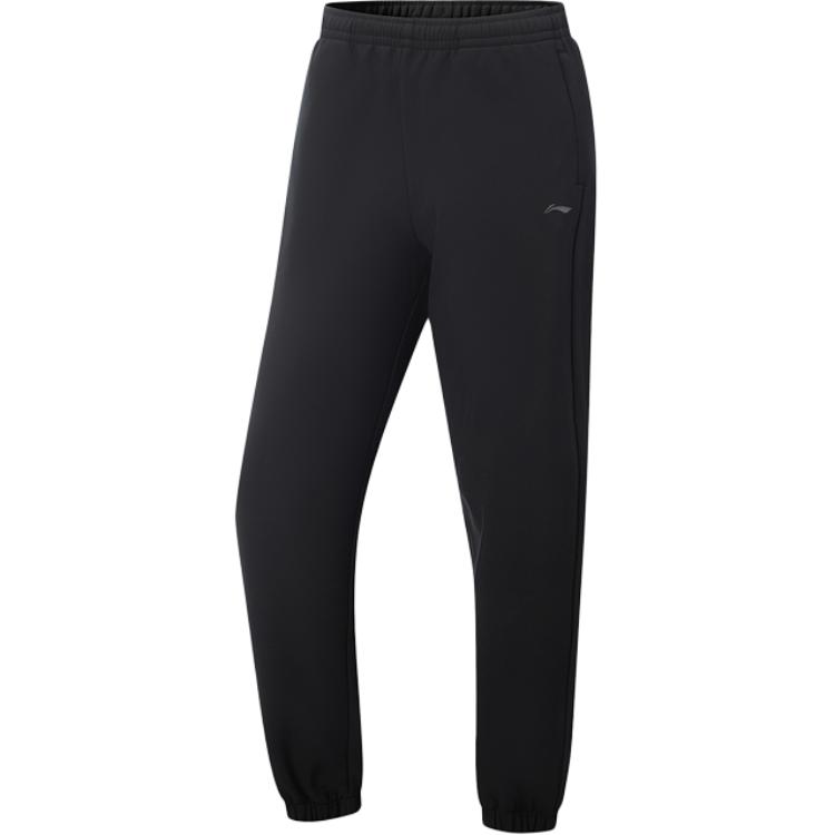 Li Ning Water Repellent Fleece Lined Soft Fitted Cuffed Pants Mid Rise Pants Knitted Sweatpants Women s AYKV938 M