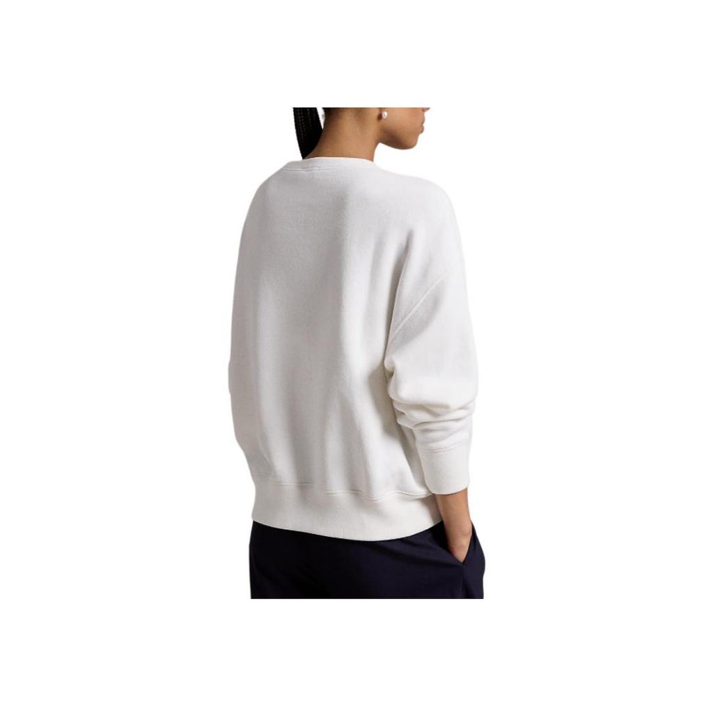Polo Ralph Lauren Animal Print Crew Neck Loose Fit Pullover Long Sleeve Sweatshirt Women sweatshirt White WMPOKNINFB20741-100