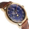 [Salvatore Marra] Watch Moon Phase Multi-Calendar 50m Waterproof Business Formal Men's Leather Strap Limited Edition Pink Gold Blue Brown