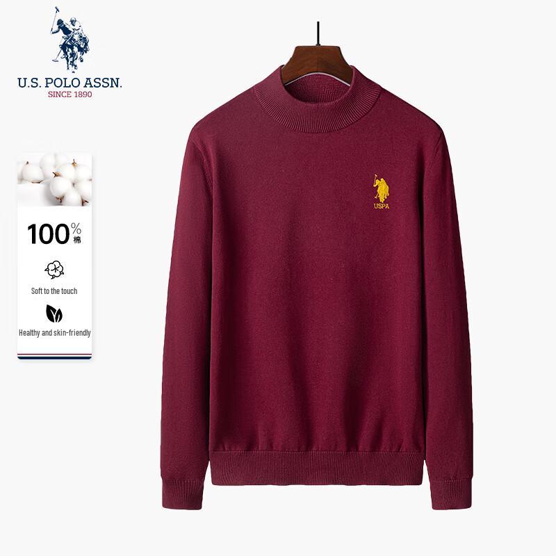 U.S. Polo Assn. Herrtröja i ren bomull med mock neck