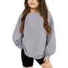 Winter Boy And Girls Round Neck Pullovers For Kids Long Sleeved T-shirt Solid Color Baby Tops