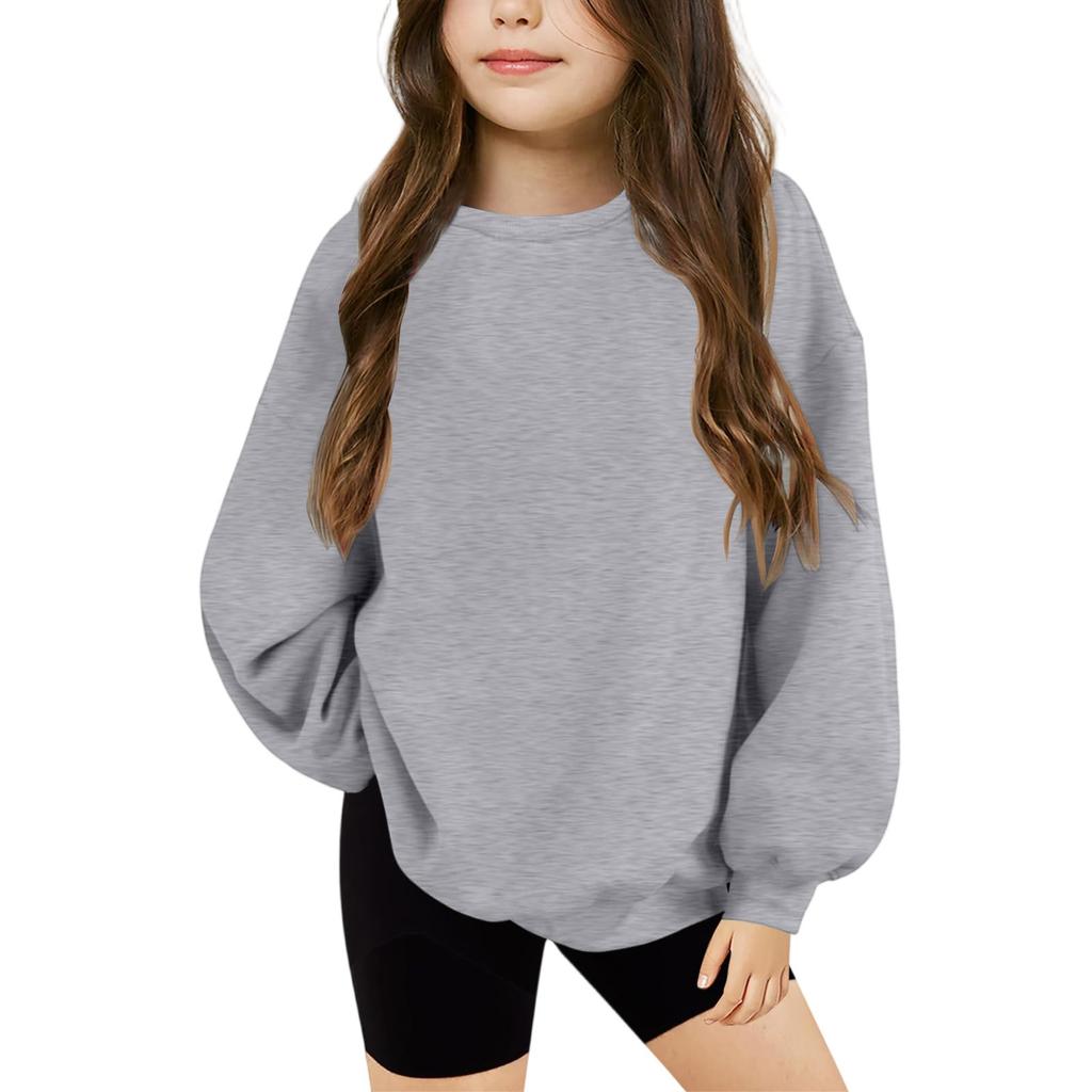 Winter Boy And Girls Round Neck Pullovers For Kids Long Sleeved T-shirt Solid Color Baby Tops