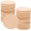50Pcs Beech Wood Round Cutouts Unfinished Blank Wood Slices DIY Craft Embellishments for Wall Table Wooden Cutout