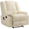 Massage Chair, Relax Chair, 8 Vibration Points, Reclining Function, Faux Leather, Cream White, 94x99x99cm