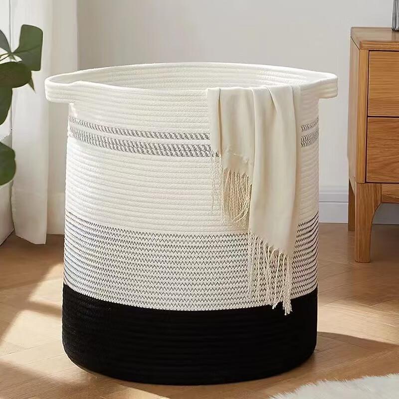 Miflame Large Cotton Rope Laundry & Storage Basket