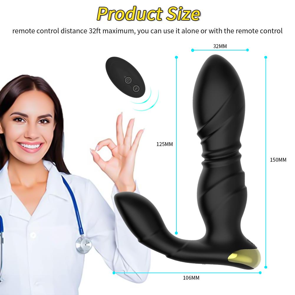 Telescopic Prostate Massager Butt Plug Anal Vibrator G Spot Vibrators for Women 8 Vibration Modes