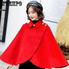 Cape Shawl Women's Retro British Style Lapel Collar Button Design Solid Color A-word Loose Sleeveless Coat Spring Autumn