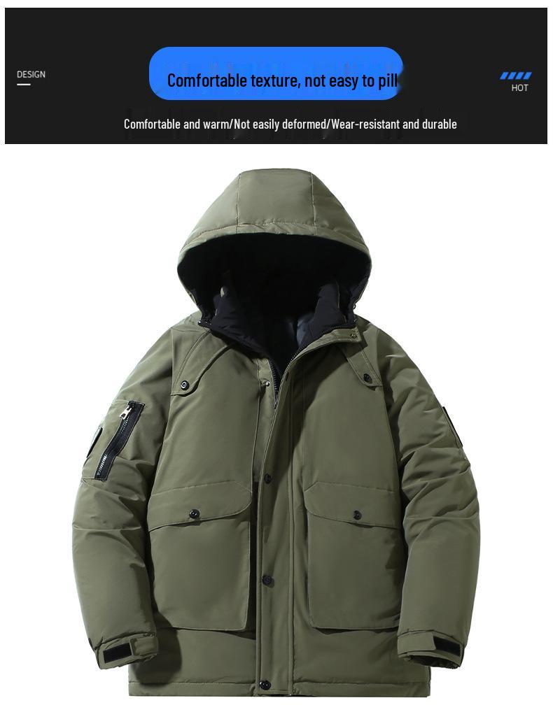 350 Jin Men's Extra Large Slimming Down Jacket - Plus Size Thickened Mid-Length Cotton Coat for Larger Sizes
