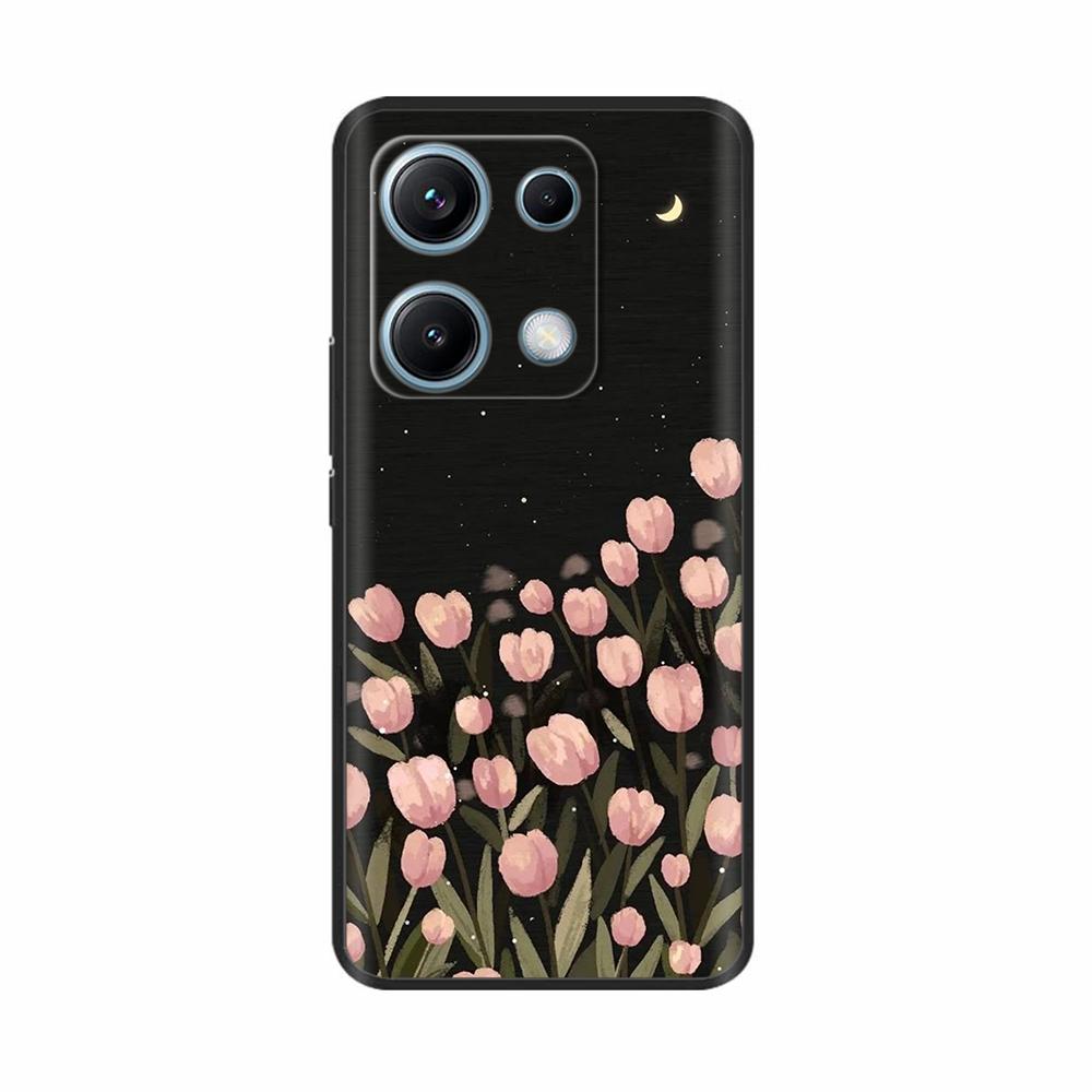 Xiaomi Redmi Note 14s Kılıfı Note14s Çiçekli Telefon Kılıfı Yumuşak İnce TPU Silikon Hafif Kapak Xiaomi Redmi Note 14s İçin