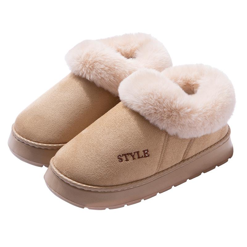 Snow Boots Winter Outer Wear Thick-soled Eva Piled Thickened Non-slip Home Warm Wool Cotton Shoes Bag Heel