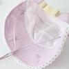 Princess Lace Trim Empty Top Hat for 3-8 Years Old Girls Spring Summer Sun Protection Cotton Linen Cord Fisherman Hat