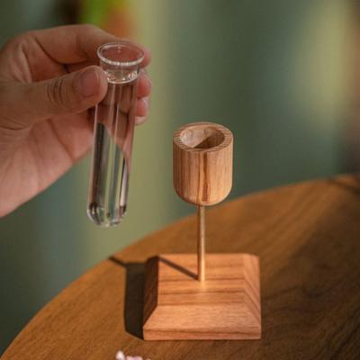 Yousheng Plant Propagation Station Wooden Stand with Glass Test Tube Vase Desktop Hydroponic Planter for Home Office Decor Floral Arrangements