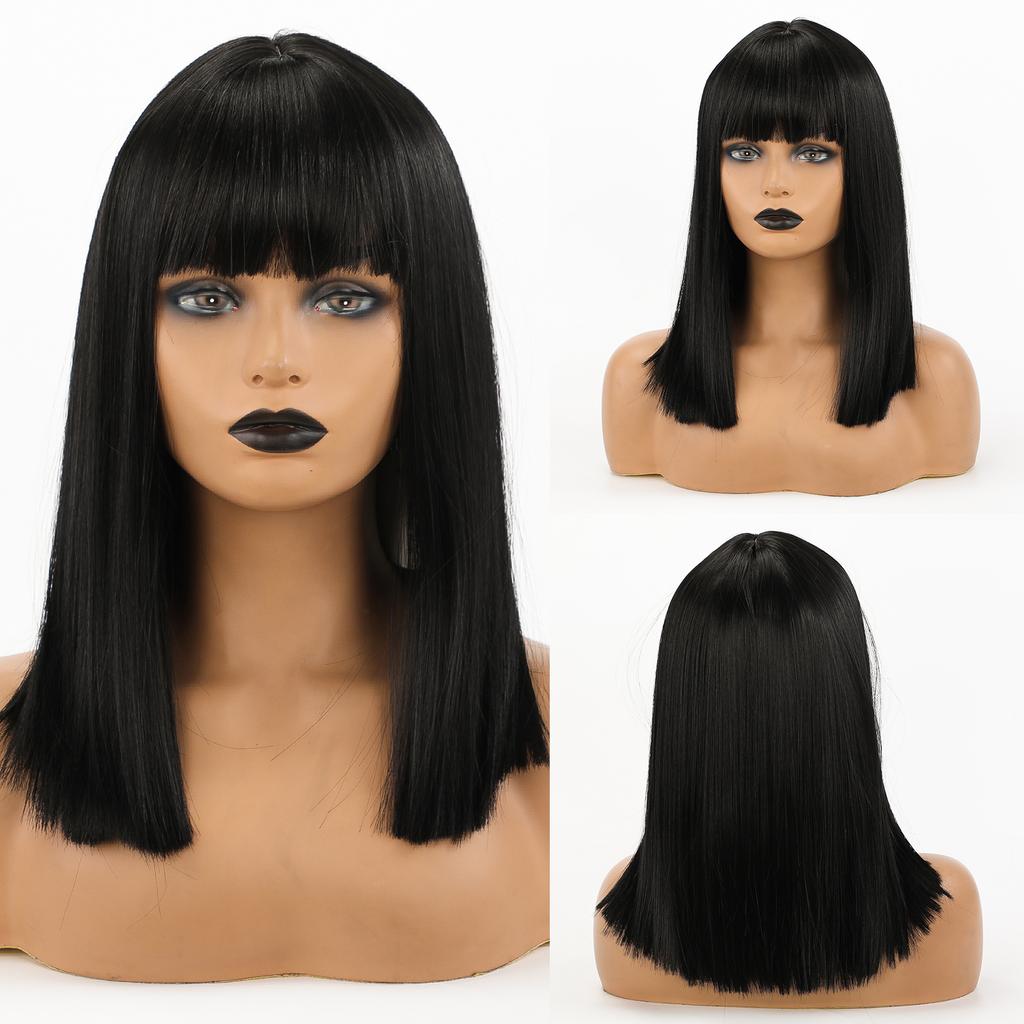 Natural Wavy Blonde Synthetic Wigs Medium Length Layered Hair with Side Bangs for Women Daily Party Cosplay Heat Resistant Fiber