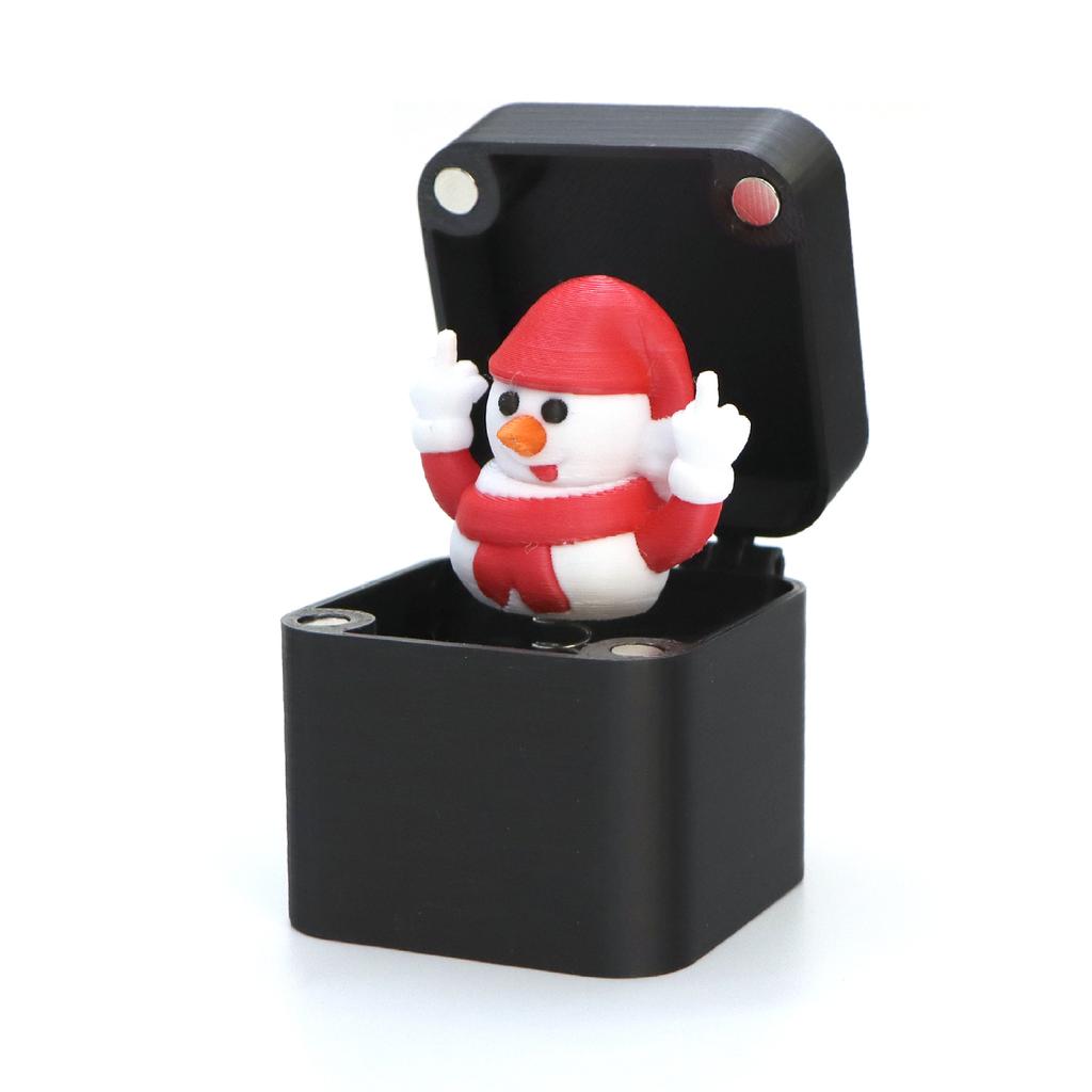 Christmas Middle Finger in A Box Snowman Reindeer Santa Claus Waving Hands Funny Gag Gift for Adults White Elephant Gifts