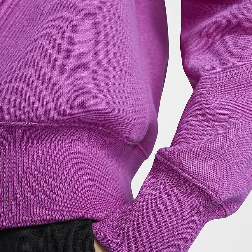 Nike Sportswear Phoenix Fleece Oversized Crewneck Pullover Long Sleeve Sweatshirt Women Sweatshirt Hot-Purple-Red DQ5734-518