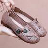 Shoes summer middle-aged sandals women's soft-soled elderly hollowed-out hole-hole single shoes beef tendon sole breathable middle-aged leather shoes