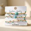 Noter 3Pcs Ladies Sea Creature Charm Bracelet Set Handmade Braided Starfish Shell Turtle Braslet Summer Beach Vacation Jewelry