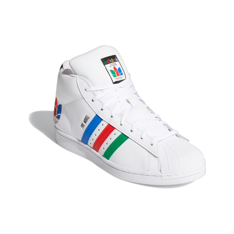 Adidas Pro Model 'Colorful Trefoil   Cloud White' Sneakers FX0183
