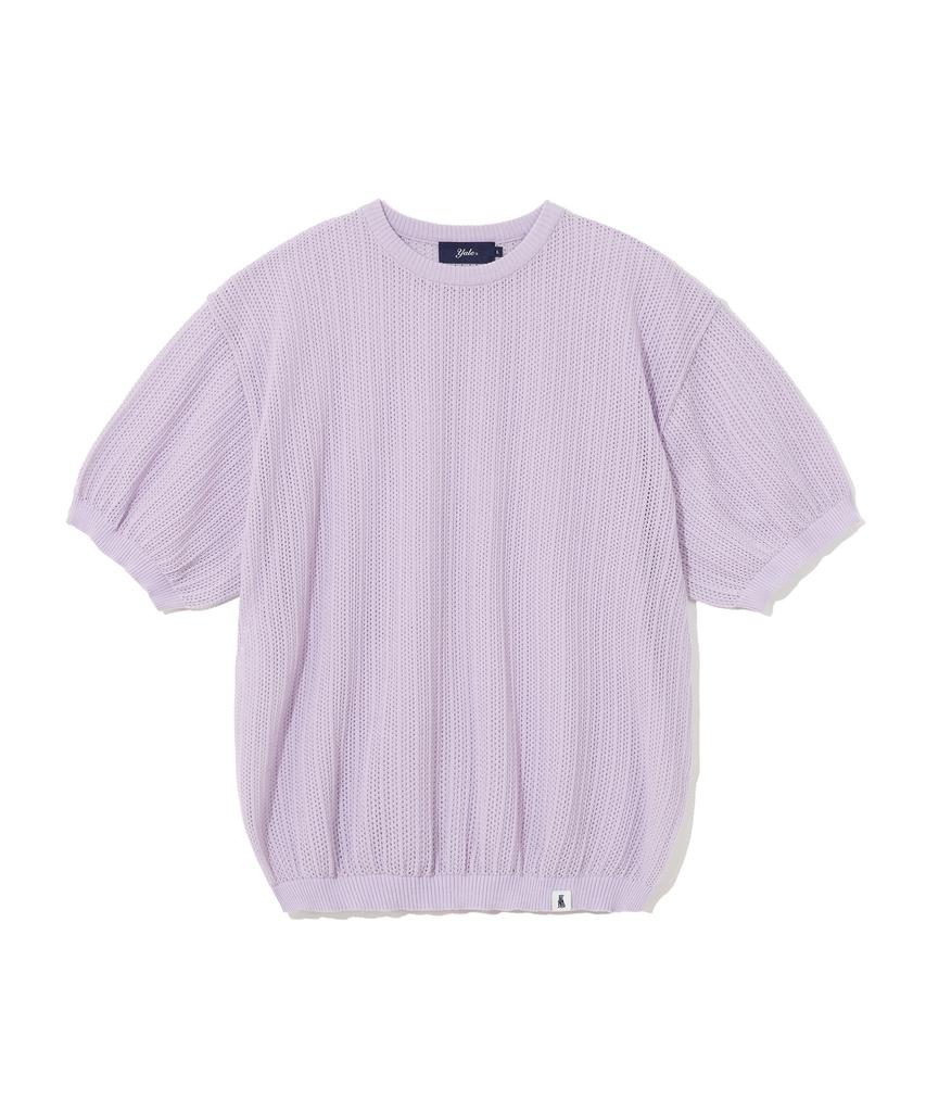 YALE Mesh Crewneck Knit Light Purple