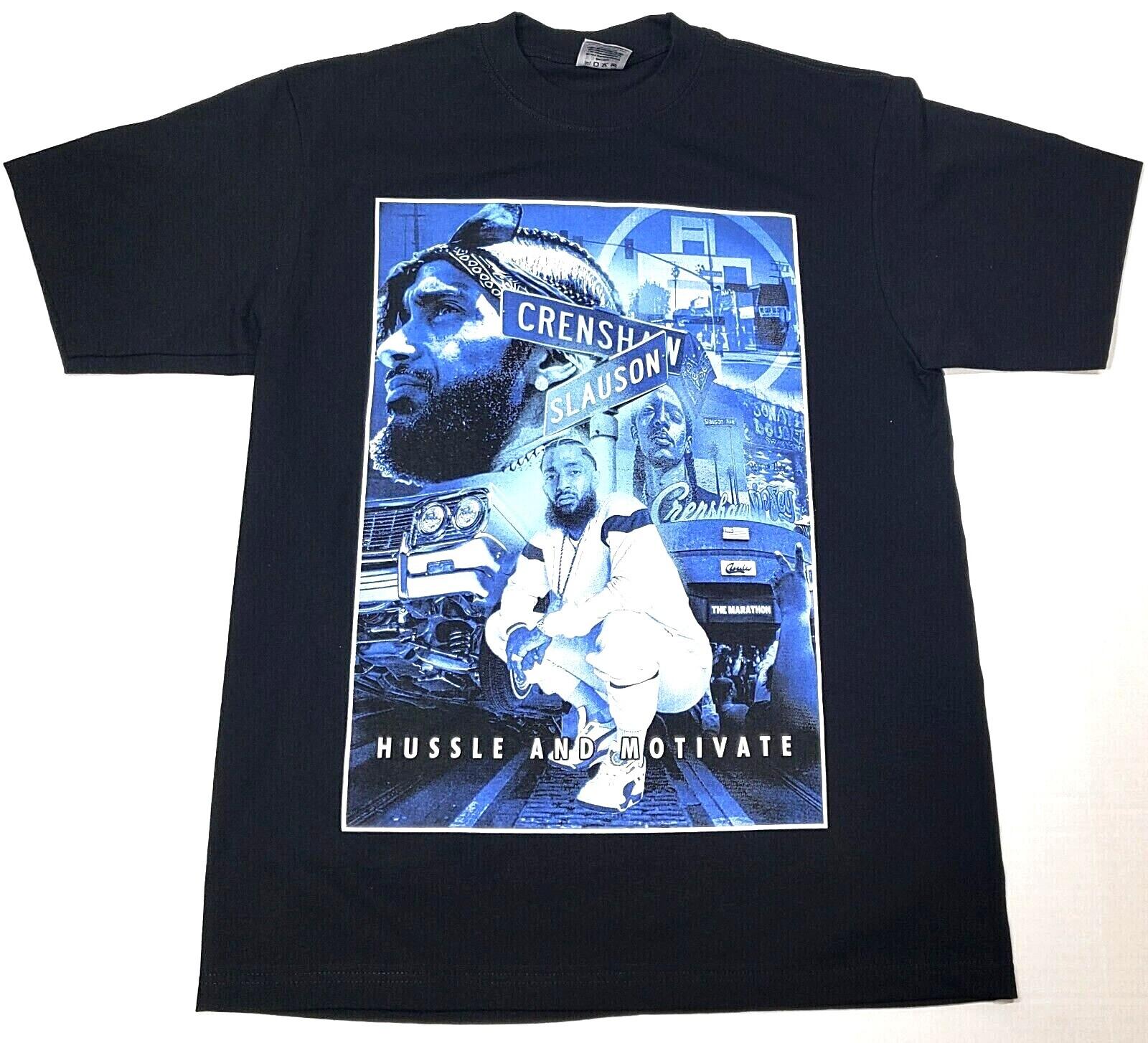 NIPSEY HUSSLE T-shirt LA Crenshaw Slauson Rap Hip Hop HU$$LE Tee Men s New XXL