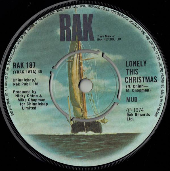 

7-дюймовая пластинка MUD - Lonely This Christmas RAK187 RAK 1974 UK Рок Б/У