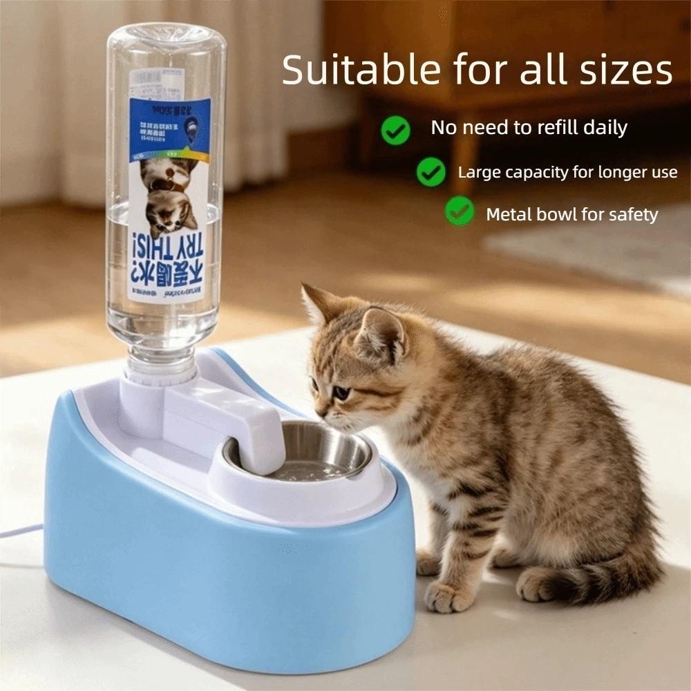Large Capacity Cat Automatic Water Dispenser Non Slip Base Pet Water Bowl Travel