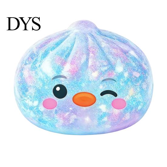 Sensory Stress Ball Cartoon Dumpling Squeeze Toy with Glitter, Relief Dough Soft Fidget Toy, Simulated Steamed Bun Slow Rising