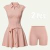 Womens Tennis Sport Dress With Built-in Padded Bra Matching Briefs Activewear Badminton Pickleball