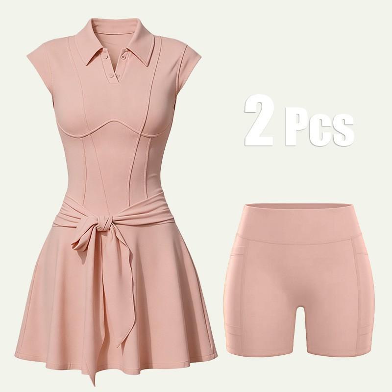 Womens Tennis Sport Dress With Built-in Padded Bra Matching Briefs Activewear Badminton Pickleball