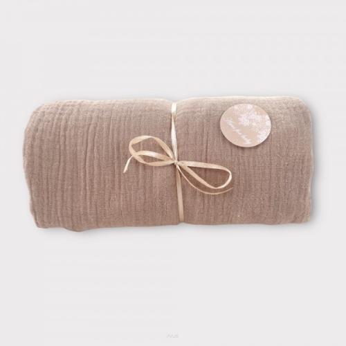 Muslin fitted sheet for crib 120*60 (toffee)