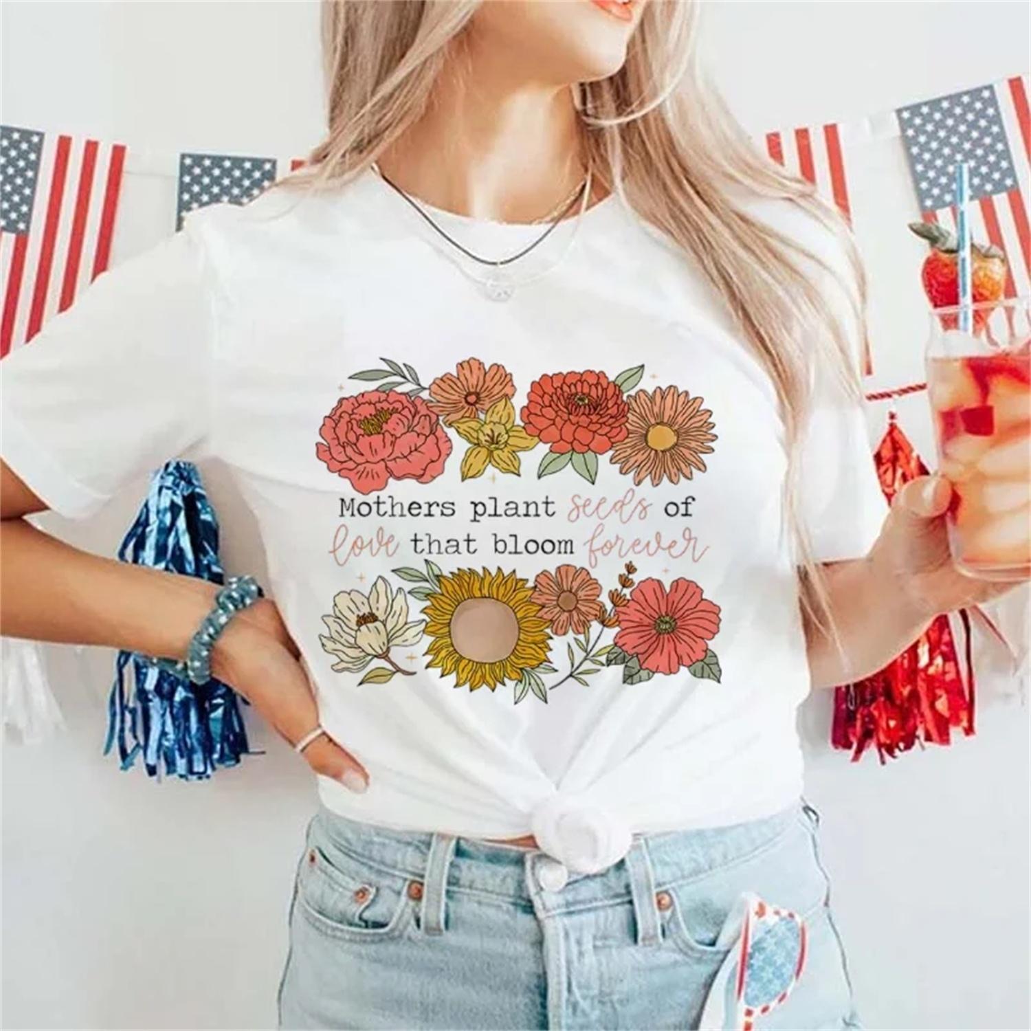 Cartoon T-Shirt Top Fashion Style Printed Fashion Casual Flower Printed Pattern Women s Short Sleeved Clothing Women s T-Shirt XXXXXL белый