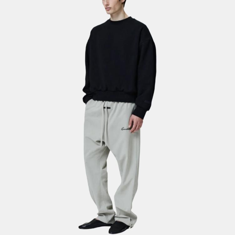 Fear of God Essentials Classic Crewneck Sweatshirt Jet Black Men Tops 192SP252040F