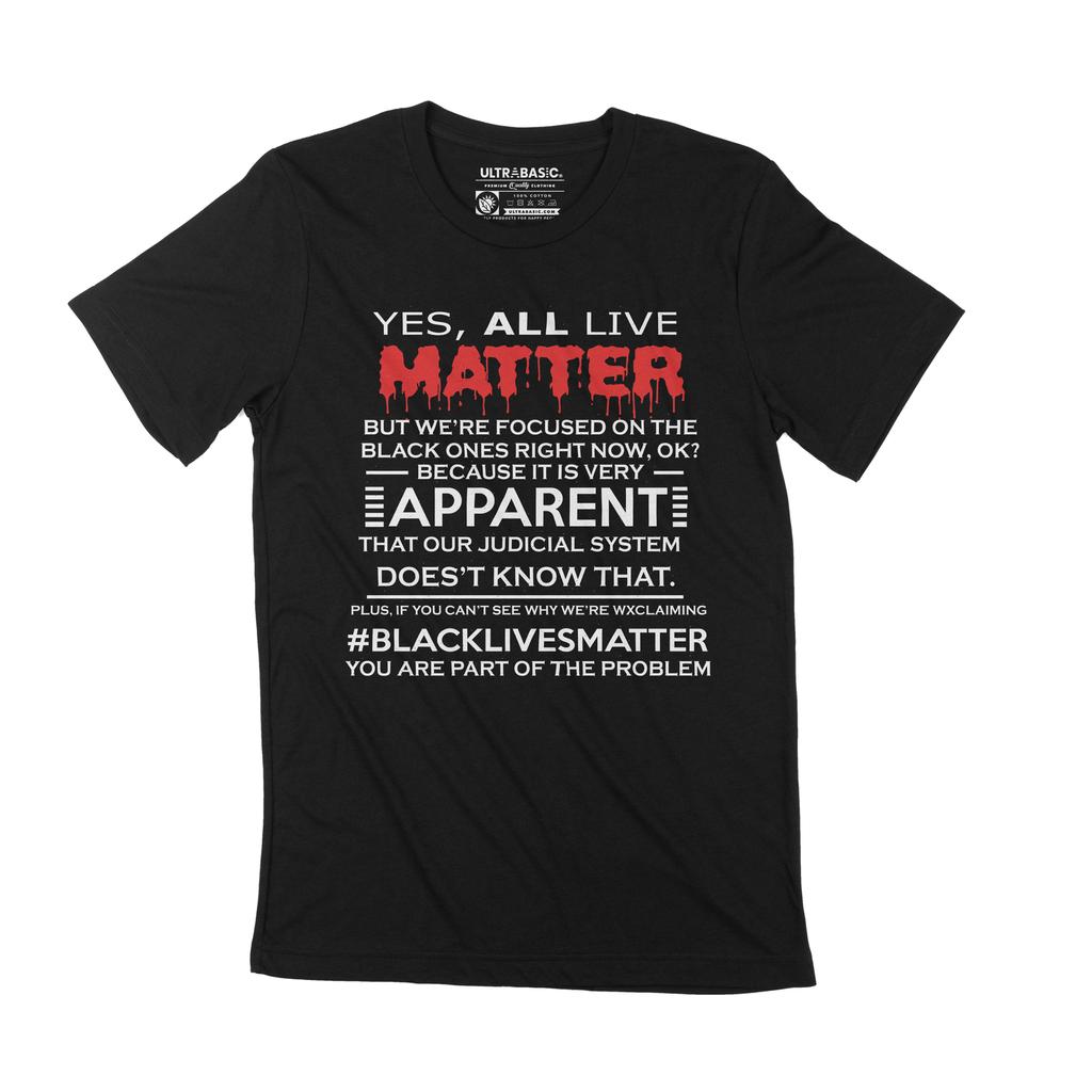 Ultrabasic T-skjorte for menn Svart Lives Matter BLM Solidarity First Civil Rights Tee