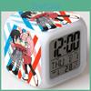 Darling in the Franxx Multifunktions-Wecker mit 7-farbiger digitaler LED-Beleuchtung und zeitlosem Design