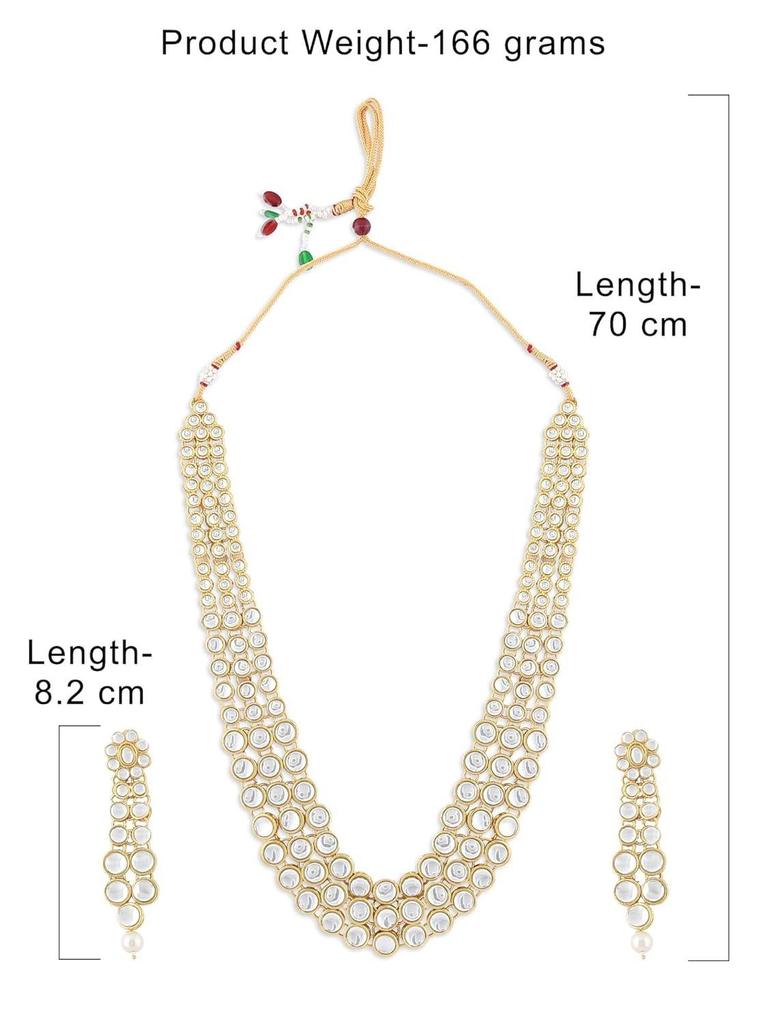Women's Traditional Kundan Necklace Set (Gold)