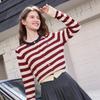 Betu Women's Color-block Stripe Knitted Long-Sleeve Top