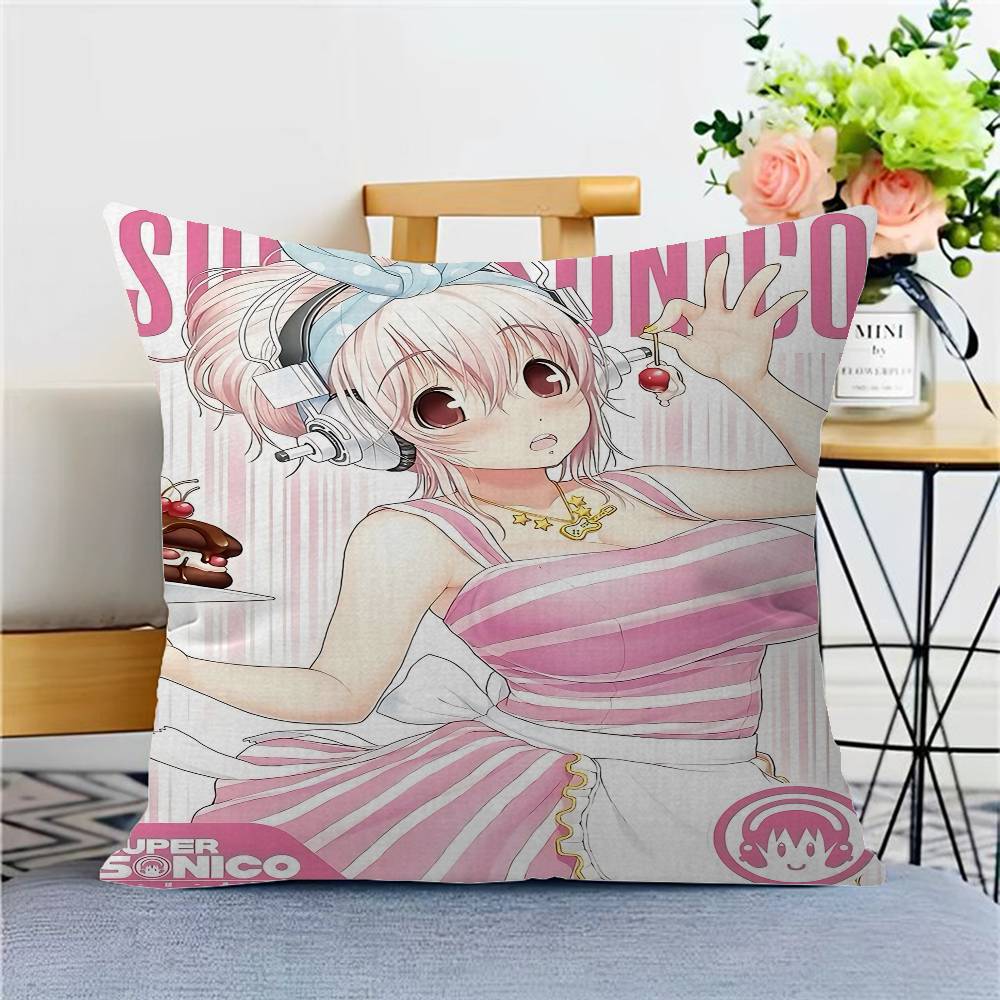 S-Super S-Sonico Pillow Cover For Bedroom Room And Living Room Sofa Decorative Cushion Cover