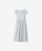 Basica Waist Tie Shirred Dress (Gray)