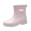 [One piece] Non-slip water shoes women's short rain shoes student fashion rain boots thermal rubber shoes low tube water shoes