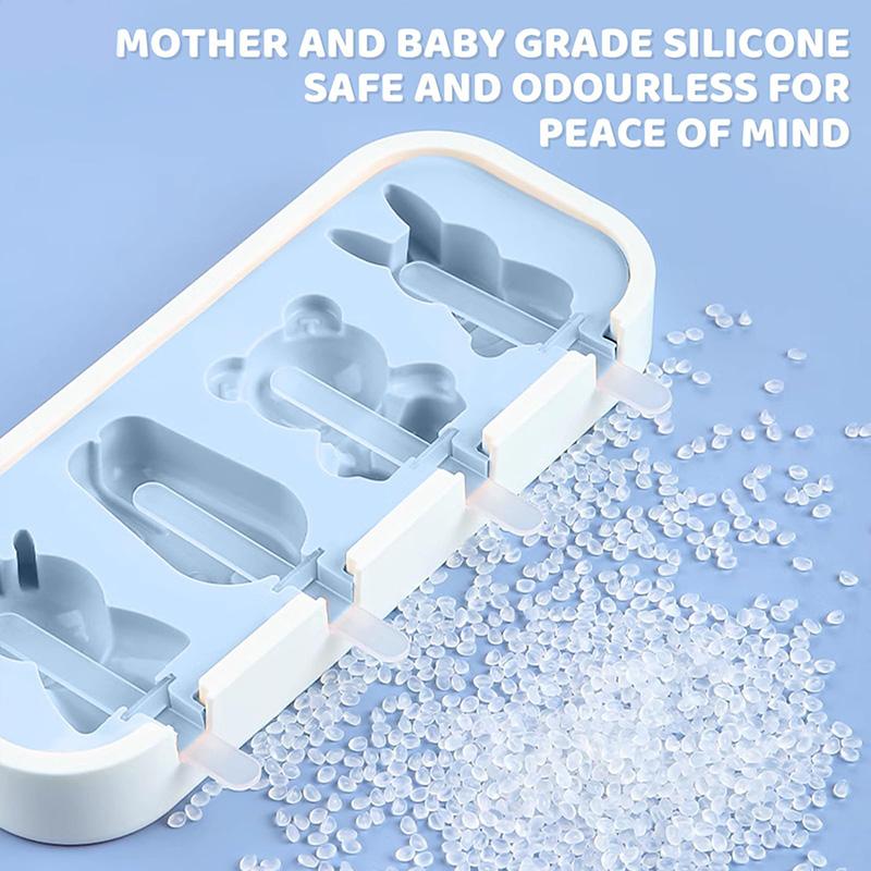 Eisformen für Kinder und Babys, süße Formen, Silikon, Mini-Eisformen, BPA-frei, wiederverwendbar, Eisform, Eis am Stiel, Maker, selbstgemachtes Set